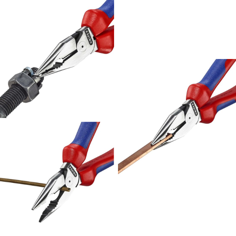 Kìm mũi nhọn mạ chrome, cộng lực 145mm Knipex 08 25 145