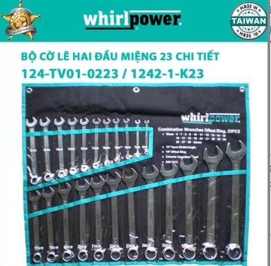 Bộ cờ lê vòng miệng 23 chi tiết Whirlpower 124-TV01-0223 / 1242-1-K23