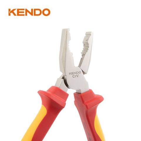 Kìm cách điện 1000V VDE bằng thép Cr-V kích thước 200mm Kendo 11003