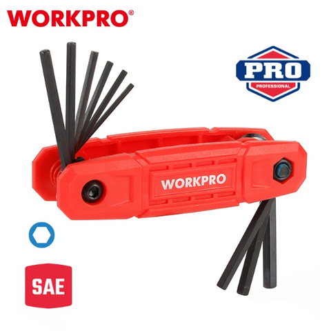 Bộ lục giác thẳng xếp gọn 9 chi tiết Workpro WP222032
