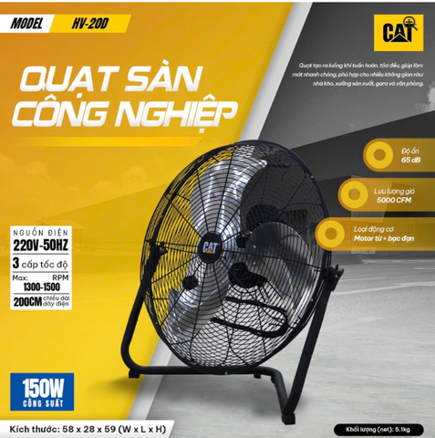 Quạt sàn công nghiệp 20inch Caterpillar HV-20D