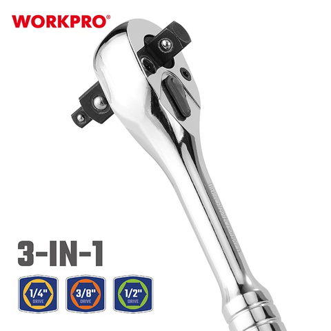 Cần vặn tự động 3 trong 1 (1/4inch, 3/8inch, 1/2inch) Workpro WP271014