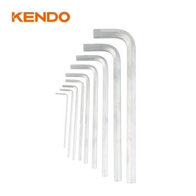 Bộ lục giác chữ L loại dài bằng thép Cr-V (9 cái/bộ) Kendo 20732