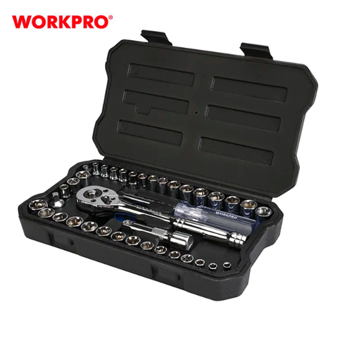 Bộ đầu cờ lê thay thế 1/4 inch + 3/8 inch (1 SET = 39 cái) Workpro  WP202536