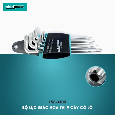 Bộ lục giác bông sao có lỗ 9 cây Whirlpower 158-3309