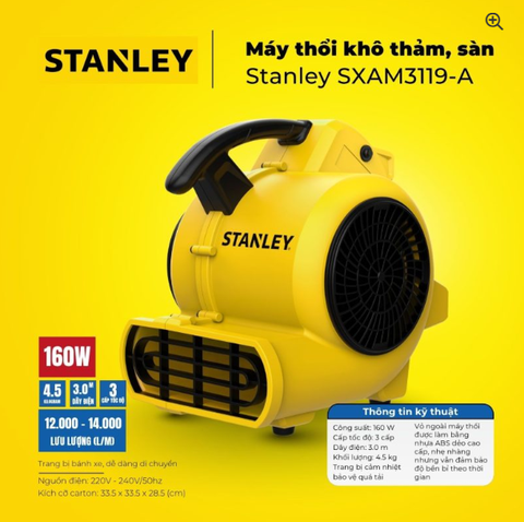 Máy thổi khô thảm, sàn Stanley SXAM3119-A