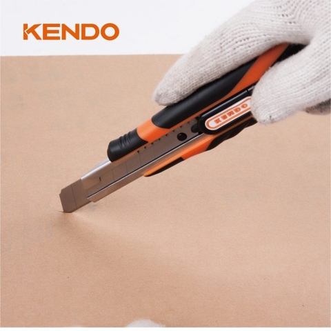 Dao rọc giấy 18mm lưỡi tự rút siêu an toàn Kendo 30611