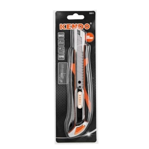Dao rọc giấy 18mm lưỡi tự rút siêu an toàn Kendo 30611