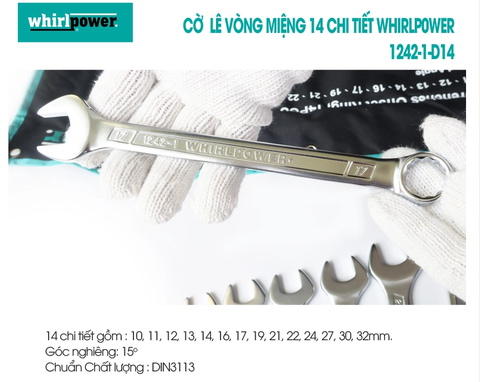 Bộ cờ lê 14 chi tiết Whirlpower 1242-1-D14