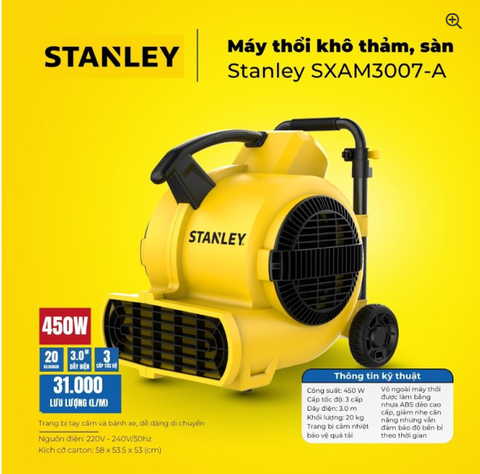 Máy thổi khô thảm, sàn Stanley SXAM3007-A