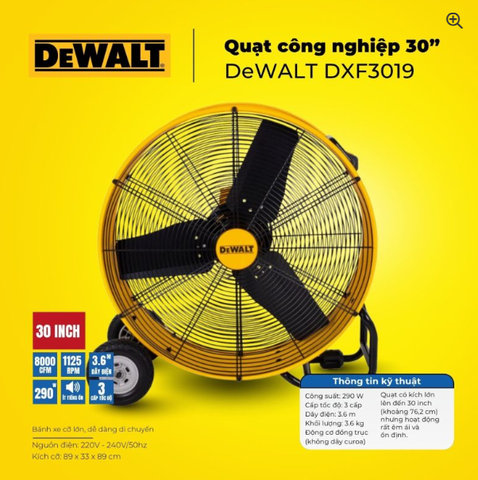 Quạt Công nghiệp Dewalt 30″  DXF3019SEA