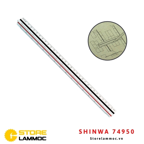 Thước thẳng 30cm 3 mặt Shinwa 74950
