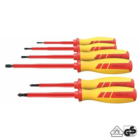 BỘ TUA VÍT 6 CÂY CÁCH ĐIỆN 1000V, 4 ĐẦU DẸP VÀ 2 ĐẦU PHILLIPS HOLEX  667216