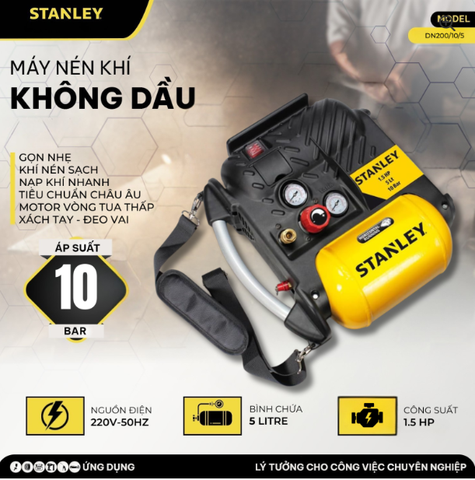 Máy nén khí Stanley Model DN200/10/5 - 5 Lít