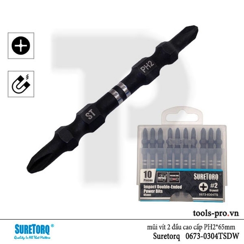 Vít 2 đầu PH đen nhỏ 65mm SURETORQ 0673-0304TSDW
