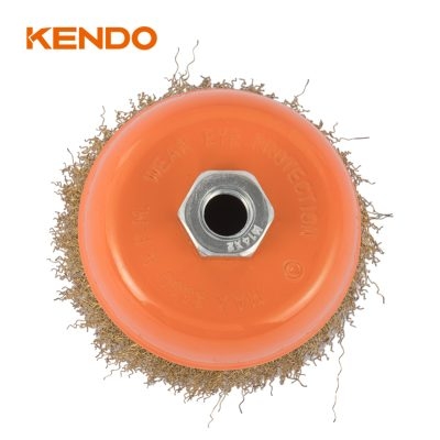 Chổi cước đánh rỉ sét 100mm sợi đồng thau M14x2mm Kendo 76000429