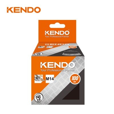 Chổi cước đánh rỉ sét 100mm sợi đồng thau M14x2mm Kendo 76000429