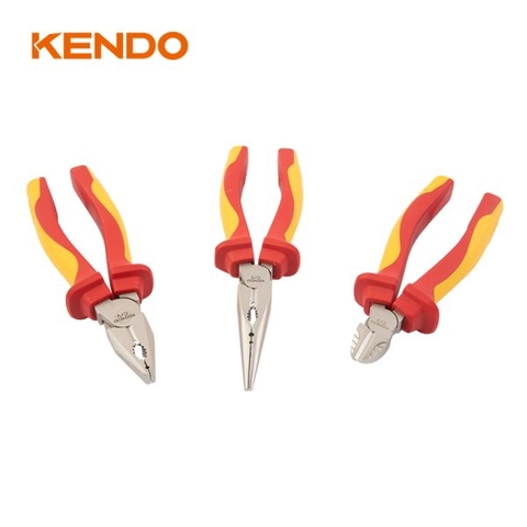 Bộ kìm cách điện 1000V 3 cái (kìm điện-cắt-nhọn) Kendo 85134