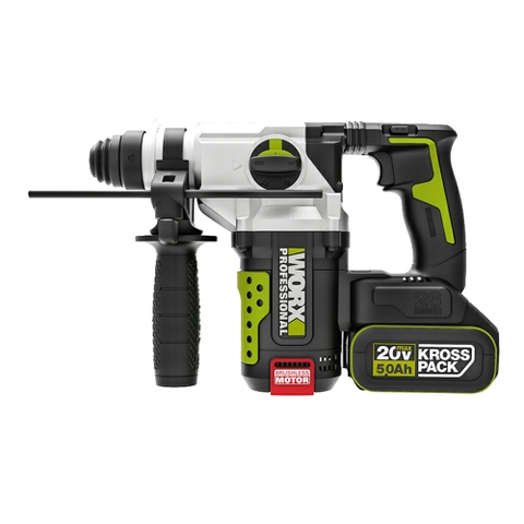 Máy khoan bê tông pin 20V, 2.8J Worx WU389.X (2 pin 4Ah + 1 sạc 2Ah)