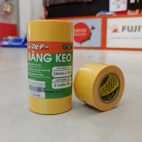 Băng keo giấy WASHI nhật số 400 màu vàng