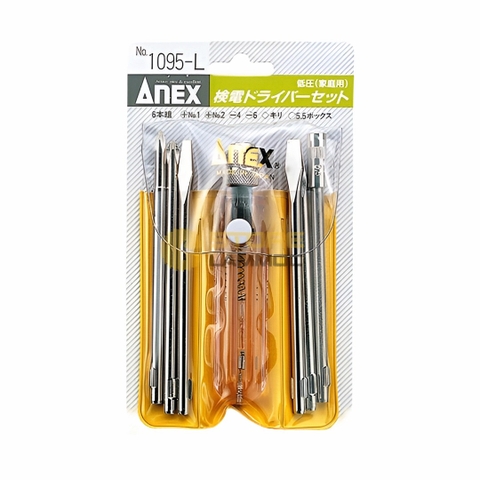 Bộ bút thử điện 6 mũi điện áp thấp (L) Anex No.1095-L