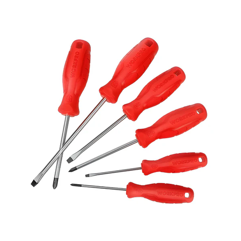 Bộ Tua vít 6 cái gồm (3 cái đầu cộng, 3 cái đầu dẹt) , thép CR-V Workpro WP200501