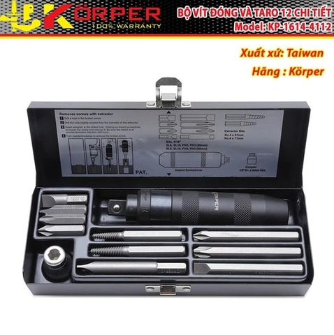 Tô vít đóng chuyên dụng 12 chi tiết Korper KP-1614-4112