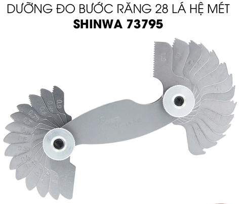 Bộ dưỡng đo ren hệ mét 28 lá Shinwa 73795