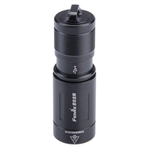 Đèn pin mini móc khóa màu đen Fenix FN-E02R-BK