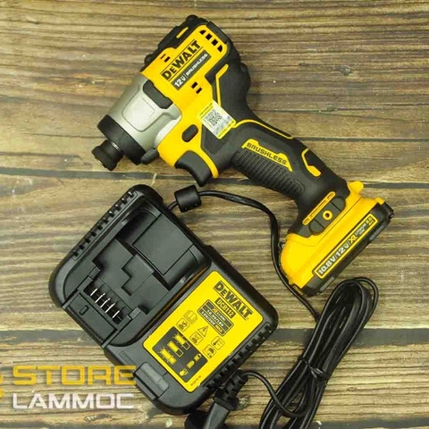 Máy bắn vít dùng pin 12V không than 1 pin 2ampe Dewalt DCF801D1