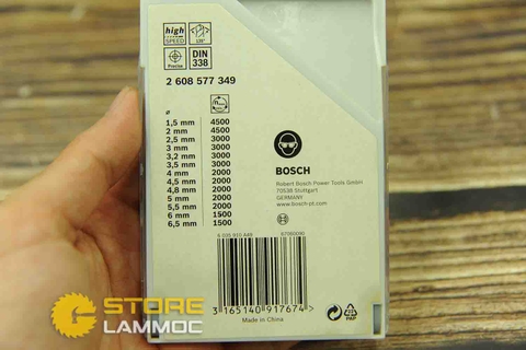 Bộ mũi khoan HSS 13 chi tiết 1.5-6.5mm Bosch 2608577349