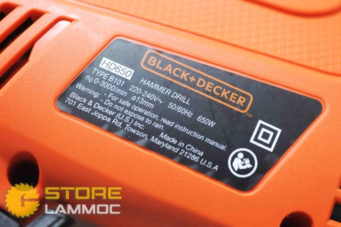 MÁY KHOAN TƯỜNG BLACK&DECKER HD650BXH-B1 650W 13MM KÈM BỘ PHỤ KIỆN 100 CHI TIẾT