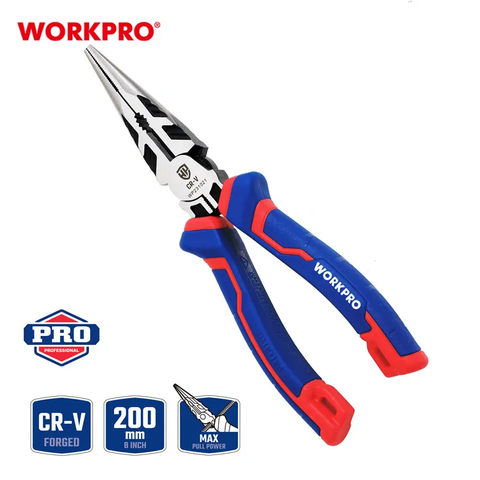 Kìm mỏ nhọn thẳng cao cấp dài 200mm Workpro WP231021