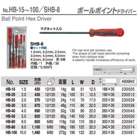 Tua vít lục giác bi 3.0mm vặn sâu Sunflag HB-30 3.0mm