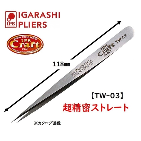 Nhíp nhọn mũi thẳng không từ tính IPS TW-03