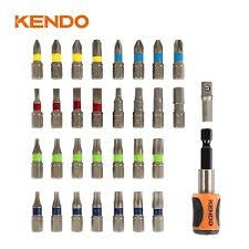 Bộ mũi vít nhiều màu kèm đầu nối bằng thép S2 32 chi tiết Kendo 32203235