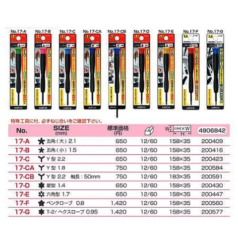 Tua vít điện tử đầu chữ Y 2.2mm Sunflag 17-C