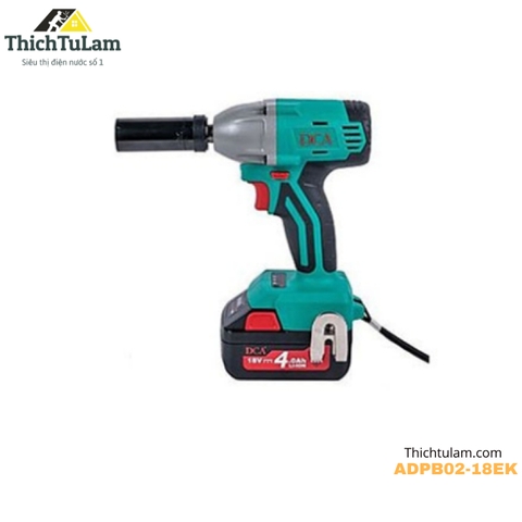 Bộ máy bắn bu lông pin 18v 300Nm không than DCA ADPB02-18EK (2 pin 4Ah)