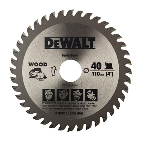 Đĩa cưa gỗ mini 110mm, 40 răng, cốt 20mm Dewalt DW03410