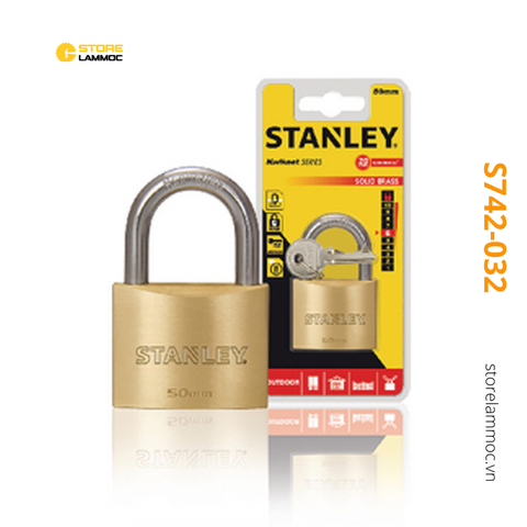 Ổ khóa cửa đồng thau càng tiêu chuẩn ngàm rộng 50mm Stanley S742-032