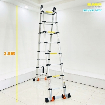 Thang nhôm rút gọn chữ A SK500D NEW cao 2.4m