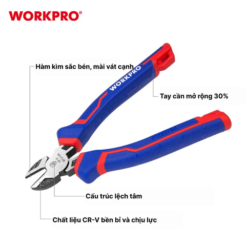 Kìm cắt dây điện 6inch (160mm) Workpro WP231022