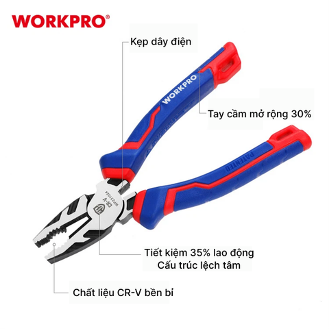 Kìm điện mỏ bằng đa năng 7inch (180mm) Workpro WP231025