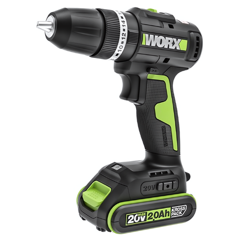 Máy khoan pin 20V 50Nm có búa Worx WE213.12.2B (1 pin 2Ah + 1 sạc 2Ah)