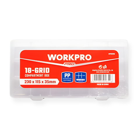 Hộp đựng cos điện ốc vít tắc kê 18 ngăn Workpro WP283006