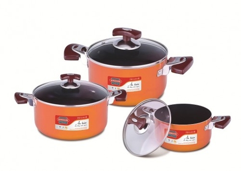 Bộ nồi nhôm Sunhouse SH505 màu cam