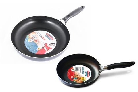 Chảo nhôm sần cạn Elegant đen phi 24