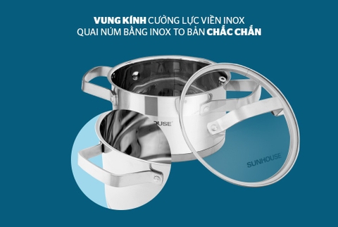 Bộ nồi inox 5 đáy Sunhouse SH780