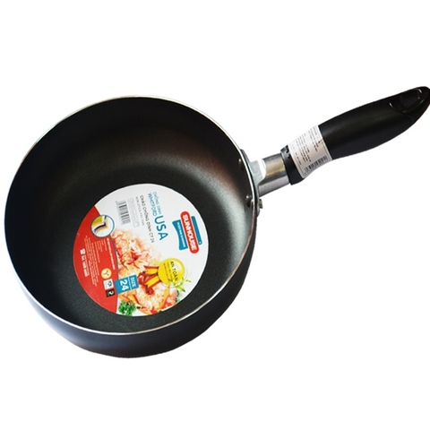 Chảo nhôm trơn cạn Sunhouse đỏ phi 24