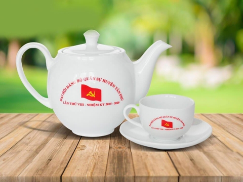 Bộ ấm chén, ấm trà quà tặng in logo giá rẻ tận xưởng tại Hà Nội